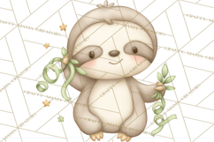 Cute St Patrick's Day Sloth Clipart PNG Lucky Animal Graphic Product Image 5