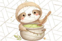 Cute St Patrick's Day Sloth Clipart PNG Lucky Animal Graphic Product Image 2