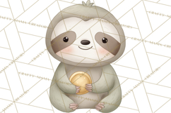 Cute St Patrick's Day Sloth Clipart PNG Lucky Animal Graphic Product Image 3