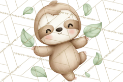 Cute St Patrick's Day Sloth Clipart PNG Lucky Animal Graphic Product Image 5