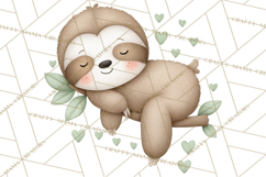 Cute St Patrick's Day Sloth Clipart PNG Lucky Animal Graphic Product Image 2
