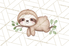 Cute St Patrick's Day Sloth Clipart PNG Lucky Animal Graphic Product Image 4