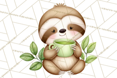Cute St Patrick's Day Sloth Clipart PNG Lucky Animal Graphic Product Image 2