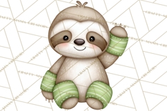 Cute St Patrick's Day Sloth Clipart PNG Lucky Animal Graphic Product Image 4