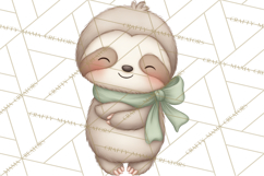 Cute St Patrick's Day Sloth Clipart PNG Lucky Animal Graphic Product Image 2