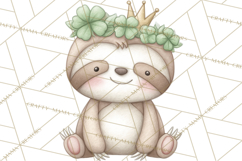 Cute St Patrick's Day Sloth Clipart PNG Lucky Animal Graphic Product Image 5