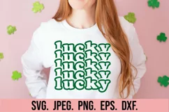 Lucky SVG - St Patrick's Day SVG - Shamrock Clipart Product Image 4