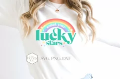 Retro Count Your Lucky Stars SVG | Rainbow Sublimation Product Image 3