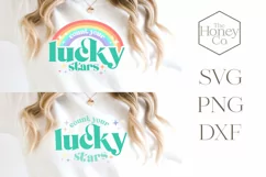 Retro Count Your Lucky Stars SVG | Rainbow Sublimation Product Image 1