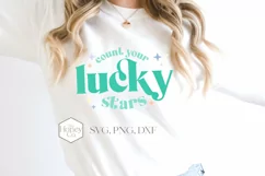 Retro Count Your Lucky Stars SVG | Rainbow Sublimation Product Image 2