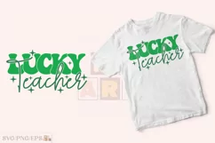 St Patrick's Day PNG, Lucky Teacher SVG T-shirt Design Product Image 2