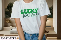 St Patrick's Day PNG, Lucky Teacher SVG T-shirt Design Product Image 3