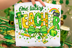One Lucky Teacher St Patrick's Day PNG, Lucky Teacher PNG Product Image 2
