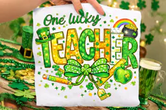 One Lucky Teacher St Patrick's Day PNG, Lucky Teacher PNG Product Image 2