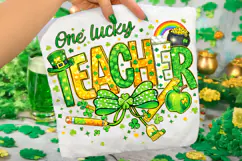One Lucky Teacher St Patrick's Day PNG, Lucky Teacher PNG Product Image 1