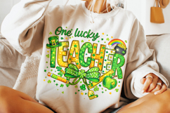 One Lucky Teacher St Patrick's Day PNG, Lucky Teacher PNG Product Image 4