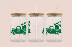 Lucky Truck clover st patricks day libbey beer glass can wrap svg presized template for 16oz and 20oz glass