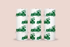 lucky truck st patricks day skinny tumbler sublimation wrap with high resolution and transparant background are for 20oz and 30oz skinny tumbler