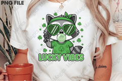 Lucky Vibes Raccoon St Patrick PNG Product Image 2