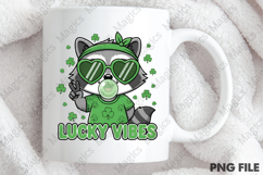 Lucky Vibes Raccoon St Patrick PNG Product Image 4
