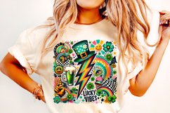 St Patricks Day PNG, Lucky Vibes PNG, Shamrock PNG, Retro Product Image 1
