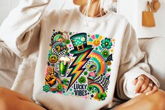 St Patricks Day PNG, Lucky Vibes PNG, Shamrock PNG, Retro Product Image 2