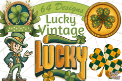 Retro St. Patrick’s Day PNG Clipart, Vintage Shamrocks Product Image 1