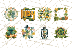 Retro St. Patrick’s Day PNG Clipart, Vintage Shamrocks Product Image 3