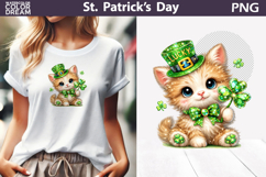 St. Patrick's Day Clipart | Cat Clover Sublimation Product Image 1