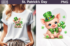 St. Patrick's Day Clipart | Pig Clover Sublimation Product Image 1