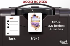 3d Travel luggage tag sublimation / field lavender flowers Product Image 1