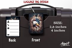 3d Travel luggage tag sublimation / eagle head, USA flag png Product Image 1