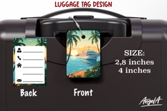 Travel luggage tags printable / cruise ship, palm, sunset Product Image 1