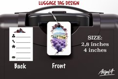 Luggage tag sublimation / lavender flower png, landscape png Product Image 1