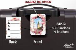 3d Travel luggage tag sublimation / England / Big Ben png Product Image 1