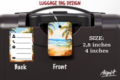 Luggage tag printable / summer travel png / beach palm tree Product Image 1