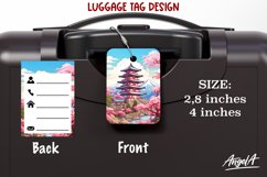 Luggage tag printable / Japanese background / house png Product Image 1