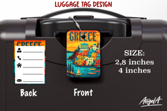 Luggage tag Sublimation Groovy Colorful Label Greece PNG Product Image 1