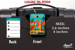 Luggage tag Sublimation Morocco Colorful Bag Label Groovy Product Image 1