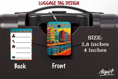 Luggage tag Amsterdam Sublimation Groovy Colorful Label PNG Product Image 1