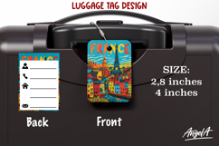 Luggage tag France Sublimation Groovy Colorful Label Product Image 1