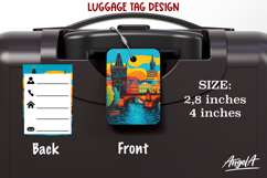 Luggage tag Sublimation Groovy Summer Europa Travel Label Product Image 1