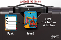 Luggage tag Sublimation Summer Travel Label San Francisco Product Image 1