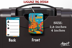 Luggage tag Sublimation Groovy Summer Travel Label Spain Product Image 1