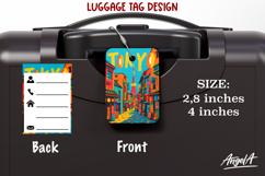 Tokyo Luggage tag Sublimation Groovy Summer Travel Label Product Image 1