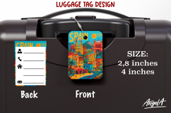 Luggage tag Sublimation Groovy Colorful Bag Label Spain PNG Product Image 1