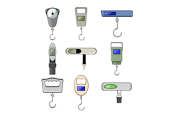 Hand luggage scales vector illustration set concept Product Image 1
