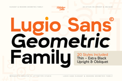 Lugio Sans a Modern &amp; Geometric Sans Serif Family Product Image 1