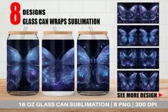 Luminous Butterfly in space Glass Can Wraps Product Image 1