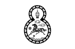 Lunar horse new year 2026 black graphic Product Image 1